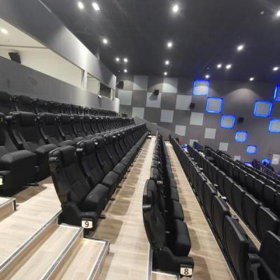 China Durable Fabric Or Leather Material Plastic Project Theater Seating Folding Cup Holder Amphitheater Chair Cinema Chair for sale