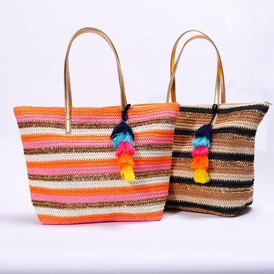 China Fashion Paper Material Bohemian Crochet Bag For Sale, Handcraft Crochet Bags With Lovely Pendant for sale