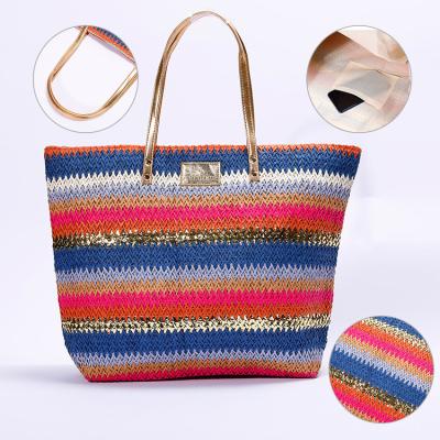 China Fashion Wholesale Bulk Customized Colorful Lady's Knitting Shoulder Crochet Bag Women With Zipper for sale