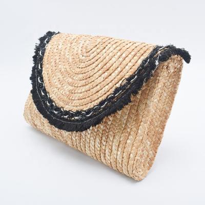 China China supplier unique one piece clutch bags anti-theft on sale medium size purse straw wooden clutch bags for sale