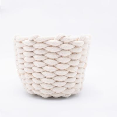 China Customized Viable Baby Cloth Laundry Baskets Cotton Rope Storage Baskets Small Gift Without Handles for sale