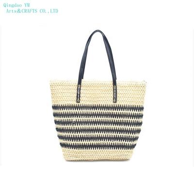 China New Design Hand Lady Handbags Modern Lady Handbags Crochet Bag Lady's Paper Straw Bag for sale