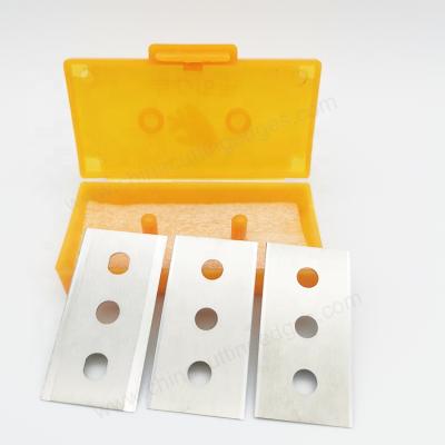 China Cutting Thin Film Film Cutting Slitting Knives Carbide 3 Hole Edge Razor Double Blade for sale