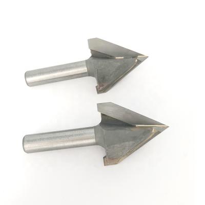 China Welded Blade 2-Flute V Flute CNC Router Bit 3D Woodworking Engraving Carving Bit for sale