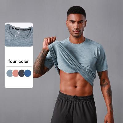 China Wholesale Custom Breathable Soft Short Quick Dry T-shirt White Sleeve Logo Tee Gym Fitness Wear Loose Workout Apparels for sale