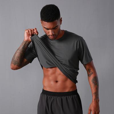 China Bodybuilding Gym Fitness Sport Men's Quick Dry Short Sleeve Solid Color Logo T-shirt Musclef Empty T-Shirts Breathable Custom Wholesale Bodybuilding for sale