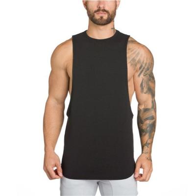 China Custom Logo Gray Black Breathable Sleeveless Plus Size Workout Sports Fitness Gym Mens Tank Tops for sale