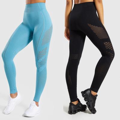 China Breathable Mesh Sports Seamless Pants High Waist Hip Lift Tights Women's Running Pants Workout Yoga Quick Dry Pants for sale