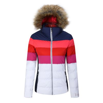 China Viable Wholesale Color Block Padded Stripper Jacket Woman for sale