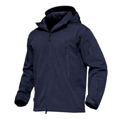 China Men's Waterproof Breathable Hooded Windproof Cotton Blue Raincoat Men's Soft Shell Jacket for sale