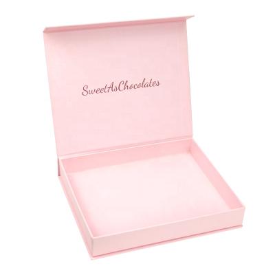 China Unique Materials Size Custom Design Recycled Magnetic Closure Cardboard Packaging Pink Box For Gift for sale