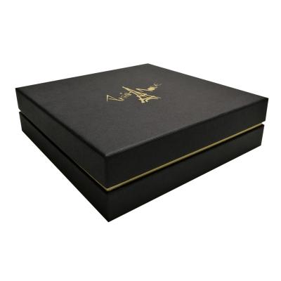 China Other Wholesale Customize Luxury Black Gift Wrapping Paper Cover And Low Box Lid And Low Wallet And Belt Box for sale