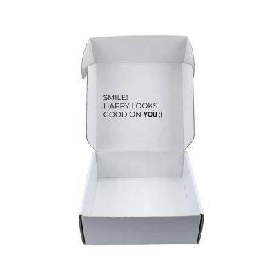 China Recycled Materials Mailer Boxes Mailing Mailing Box White Printed Marble Logo Mailer Box Custom for sale