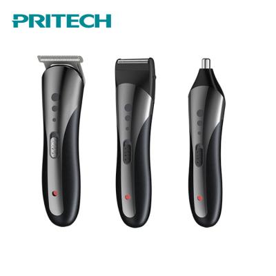 China PRITECH Multi Function Household 3 in1 Rechargeable Hair Trimmer Electric Hair Clippers Set for sale