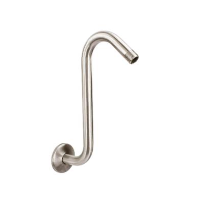 China Needleless Shower Arm High Rise Brushed Nickel With Flange for sale