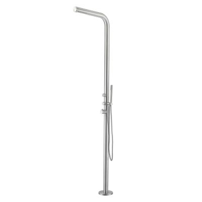 China Without sliding bar 2020 morden design free holding 316 304 stainless steel outdoor shower panel for summer pool garden for sale