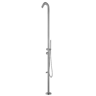 China Without Slide Bar Shower ML9002 Stainless Steel All Matt Outdoor Pool Shower Round Single Mixer Shower Column for sale