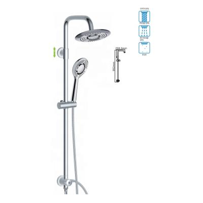 China Without Diverter 3 Way ABS Stainless Steel Bathroom Bath Shower Head Wall Mounted Combination Exposed Shower Head Faucet Set for sale