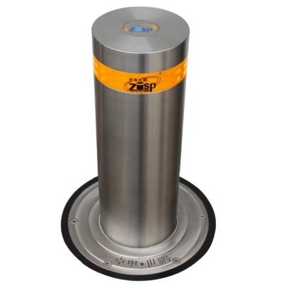 China Stainless Steel Reflecting Strip Lifting Vehicle Access Control Semi Automatic Bollards for sale