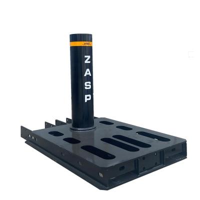 China Black Fixed Metal Bollard Post Embedded Bollard For Anti Terrorist for sale