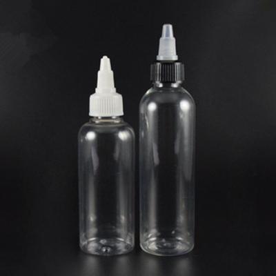 China Recycled materials e liquid twist cap dropper 4 oz PET bottle for tattoo oil 100ml bottle with lid for sale