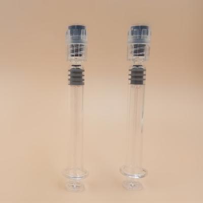 China WHOLESALE 1ml 1cc Long Cosmetic Glass Prefilled Syringe With Luer Lock for sale