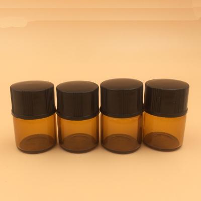 China Sale 1ml/2ml/3ml Pharmaceutical Whole Vial Amber/Brown Test Sample Bottle With Black Screw Cap And Insert for sale