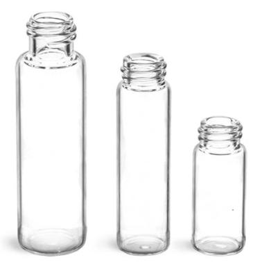 China Personal Care Glass Vials , Clear Glass Vials With White Smooth Sprayers And Overcaps for sale