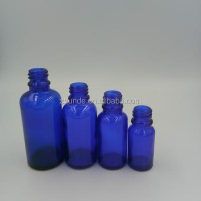 China High Quality Personal Care 18mm DIN18 Cobalt Blue Glass Dropper Bottle 50ml 30ml 20ml 10ml For Essential Oil for sale