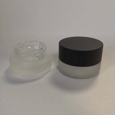 China High Quality 3g Skin Care Cream Frosted Clear Glass Wax Cream Jar With Matte Caps for sale