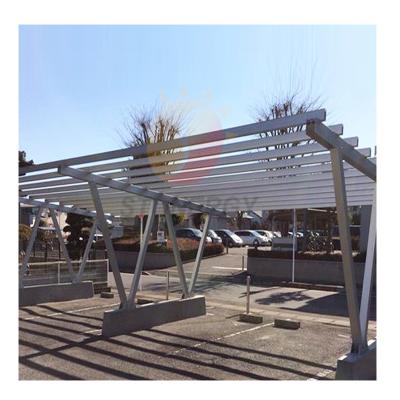 China Quick Installation Waterproof Aluminum Solar Canopy Mounted Steel Structure Parking Lot Solar Rack System for sale