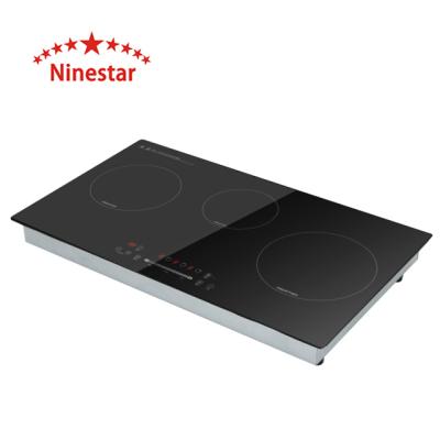 China Hotel Ninestar Factory OEM/ODM Integrated Induction Cooktop With 3 Burner Cooker Zone for sale