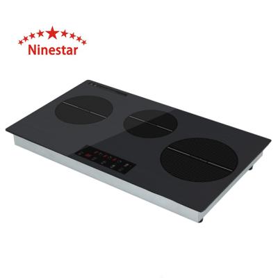 China Hotel Built-in Induction Cooker 5400W 220V/110V Touch Control With 3 Burner Cooking Hob for sale