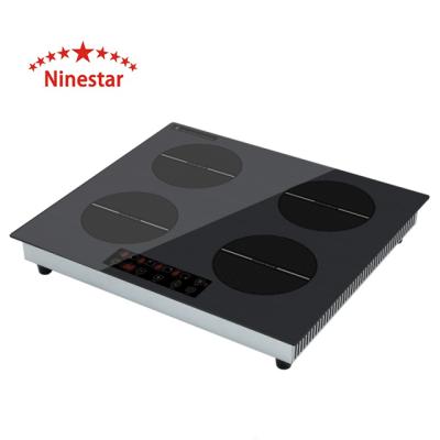 China Hotel Four Burner Electric Cooker Built-in Induction Cooktop With 4mm Black Crystal Glass A Class for sale