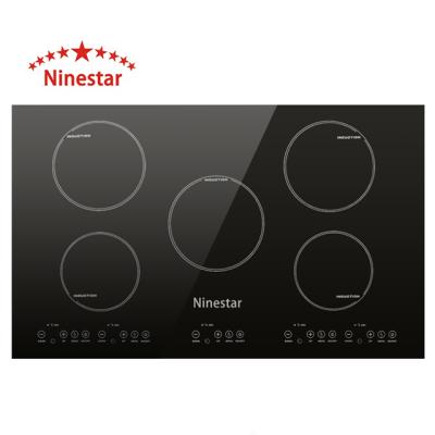 China Hotel Ninestar NS.B551 Electric Five Plate Commercial Mill Touch Control Built In Cooktop 5 Burner Electric Induction Cooker for sale