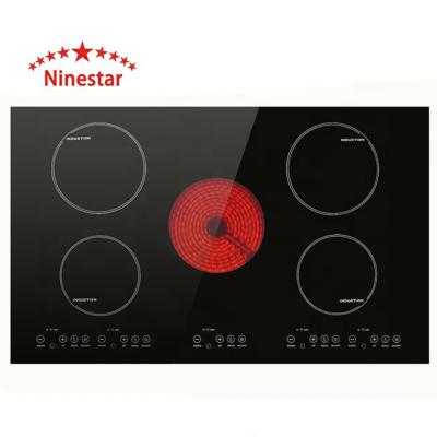 China Hotel Supplier Ninestar OEM/ODM China Electric Infrared 5 Zone Cooker Induction Cooktop Combination Stove for sale