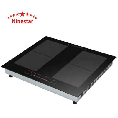 China Ninestar NS.B-885L Europe Hotel Type Kitchen Equipment 4 Burner Touch Control Induction Cooking FlexZone Cooker for sale