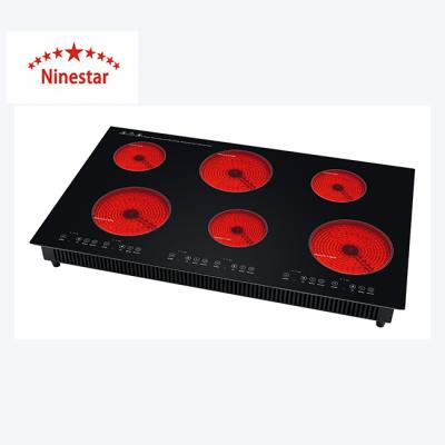 China Popular Hotel Model 6 Burners Built In Cooktop Infrared Hob Cooker For Restaurant for sale