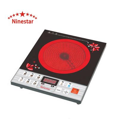 China Hotel Ninestar NS.D-09A Manufacturer Table Ceramic Multifunction Cookertop Black Crystal Panel Electric Infrared Stove for sale