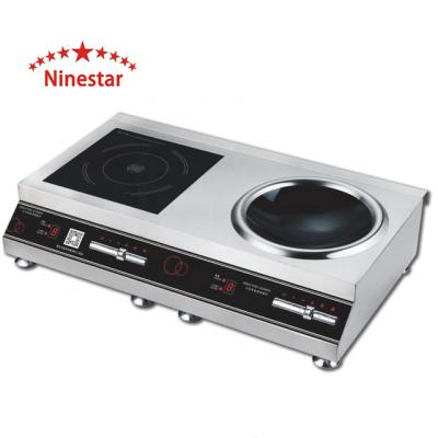 China Hotel Ninestar NS.A-218B Commercial CE ROHS EMC Safety Multiple File Induction Hobs 5000W+5000W for sale