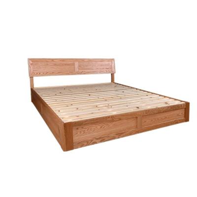 China New modern bedroom white oak color modern adult bed with storage furniture luxury bedroom bed with mattress for sale