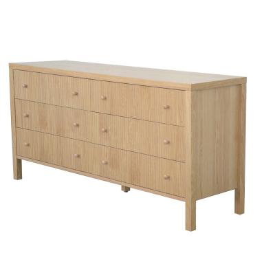 China Modern Solid White Oak Wood 6 Drawer Chest Wooden Sideboard Living Room 3 Tier Sideboard Storage Cabinet for sale