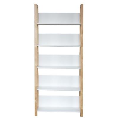 China Plain style view of modern modern high white wooden bookshelf for sale