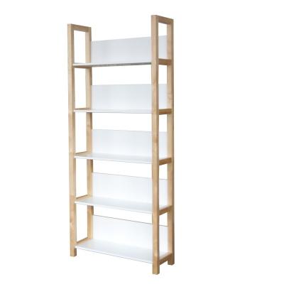 China New Design MDF Modern Wooden White Color 5 Row Multifunctional Storage Rack Display Rack Shelf For Living Room for sale