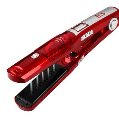 China Flat Iron Straightening Certified Ceramic Coating Flat Red Private Steam Hair Flat Irons Pelo Plancha Steam Pod Hair Straightener Wholesale Hair Curler for sale