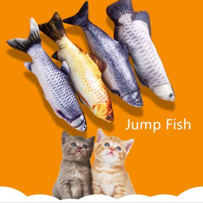 China Toy Fish Interactive Cat Chew USB Jumping Fish Emulational Stuffed Fish Viable Rechargeable Electric Toy for Cat Recreation for sale