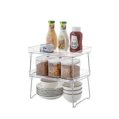 China Multi-Functional Stackable Rack Shelf Portable Spice Bottle Folding Shelf Storage Portable Cosmetic Holder Mini Desk for sale