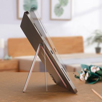 China All Aluminum Alloy Creative One-Shaped Shelf Bracket Folding Portable Lazy Shelf Live Broadcast Back Paste Invisible Support Desktop for sale