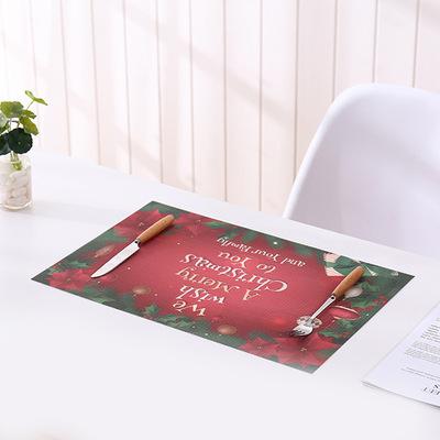 China Viable Factory Direct Christmas Hotel Place Mat PVC Material Printing Table Mat Advertising Placemat for sale