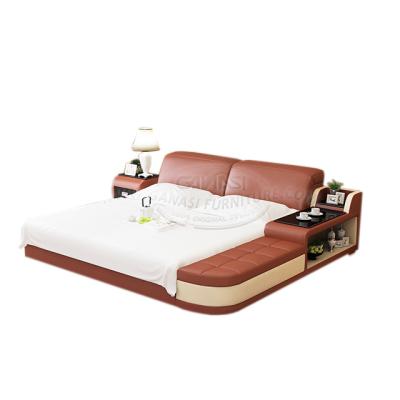 China OEM (Size) Adjustable Foshan Furniture Modern Leather Italian Bedroomsets for sale